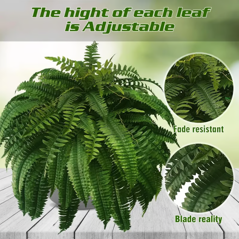 🌿UV Resistant Lifelike Artificial Boston Fern– Stay Green All Year!