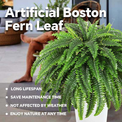 🌿UV Resistant Lifelike Artificial Boston Fern– Stay Green All Year!