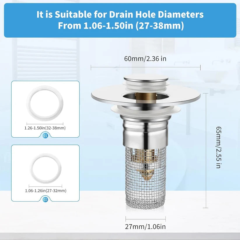❄️Winter Sale: Bathroom Sink  Universal Pop Up Sink Drain Filter