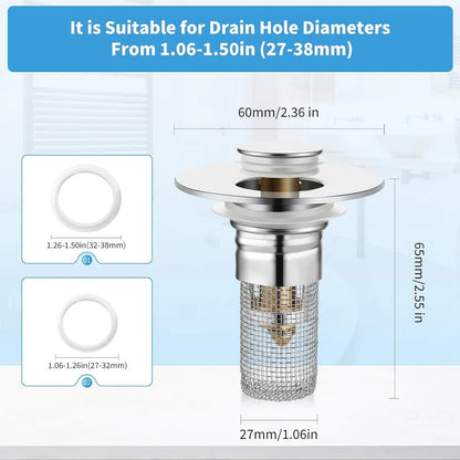 ❄️Winter Sale: Bathroom Sink  Universal Pop Up Sink Drain Filter