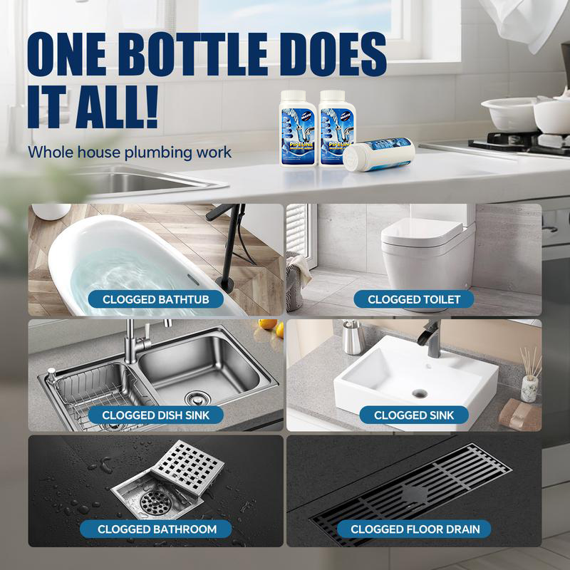 SKAVIX Powerful Pipe Dredging Agent for Kitchen and Toilet Pipelines - Dissolves 200+ Blockages and Kills 99% of Bacteria