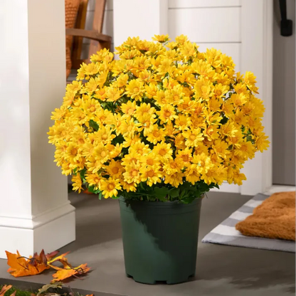 Artificial Outdoor Sunset Mums Flowers -  Waterproof, Windproof